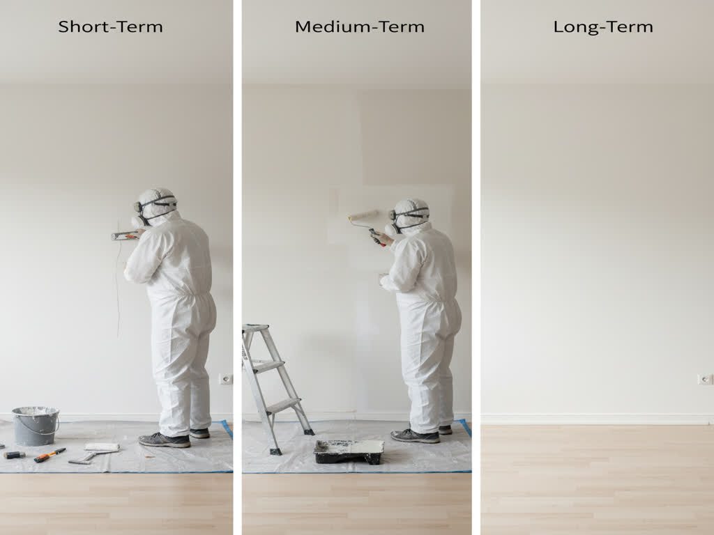 Técnico inspeccionando filtraciones en cubierta durante reparación locativa